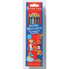 Texta Coloured Pencil Jumbo Metallic Pk6