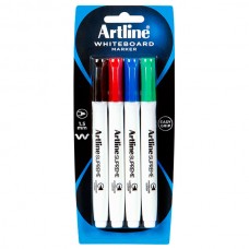 Artline Supreme Whiteboard Marker Assorted Pkt 4