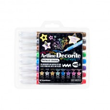 Artline Decoritive 3mm Metallic Markers Pkt 8