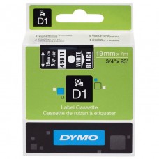Dymo D1 19mm Black on White Label Tape
