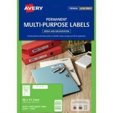 Avery 84up Permanent White Labels Pkt25