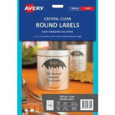 Avery 60mm 12up Crystal Clear Round Labels