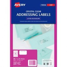 Avery 65up Crystal Clear Address Labels Pkt25