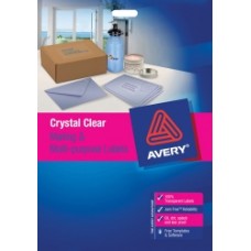Avery 8up Crystal Clear Laser Labels Pkt25
