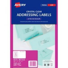 Avery 21up Crystal Clear Address Labels Pkt 25