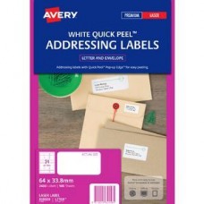Avery 24up Quick Peel Address Labels Bx100