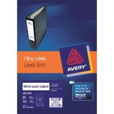 Avery Lever Arch White Labels Pkt25