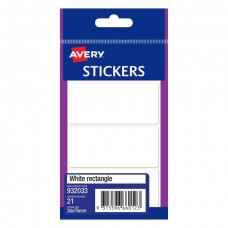 Avery White Rectangle 34 x 76mm Labels Pkt 21