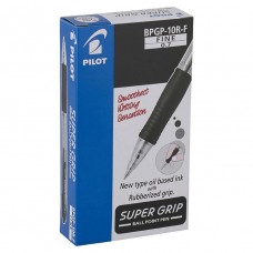 Pilot BPGP Super Grip Fine Black Ballpoint Pen Box 12