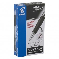 Pilot BPGP Super Grip Medium Black Ballpoint Pen Box 12