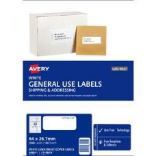 Avery 30up General Use White Labels Box100