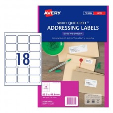 Avery 18up Quick Peel Address Labels Pkt20