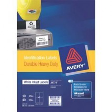 Avery 4up Heavy Duty Inkjet White Labels Pk10