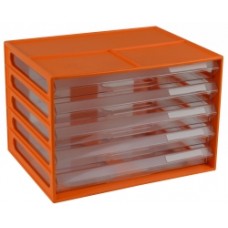 Italplast 5 Drawer Document Cabinet Mandarin