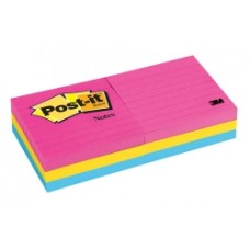 Post It Capetown Collection Lined Notes 76 x 76mm Pkt 6