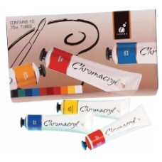 Chromacyl Paint 75ml Box 10 Assorted Colours