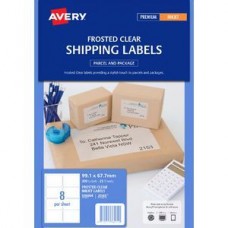 Avery 8up Matte Clear Inkjet Label Pkt25