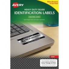 Avery 27up Heavy Duty Silver Laser Labels Pkt25