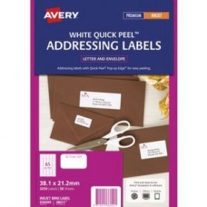 Avery 65up Inkjet White Labels Pkt50