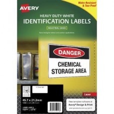 Avery 48up Heavy Duty White Labels Pkt 25