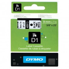 Dymo D1 9mm Black On White Label Tape