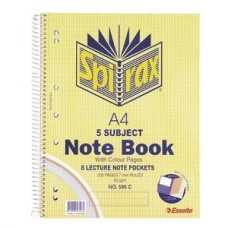 Spirax 596 A4 5 Subject Notebook 250 Page