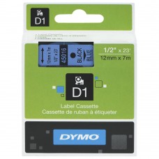 Dymo D1 12mm Black On Blue Label Tape