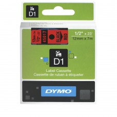 Dymo D1 12mm Black On Red Label Tape