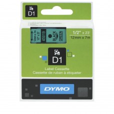 Dymo D1 12mm Black On Green Label Tape