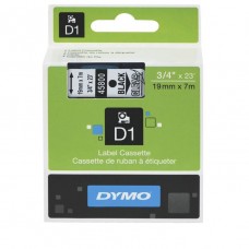 Dymo D1 19mm Black on Clear Label Tape