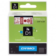 Dymo D1 19mm Red on White Label Tape