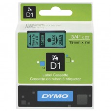 Dymo D1 19mm Black on Green Label Tape