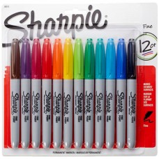 Sharpie Fine Assorted Markers Pkt 12