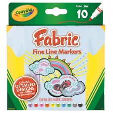 Crayola Fine Line Fabric Markers Pkt 10
