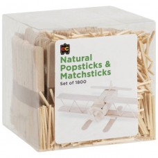Educational Colours Natural Popsticks & Matchstick Pkt 1800
