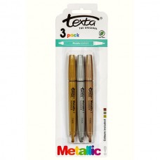 Texta Metallic Markers Assorted Pkt 3