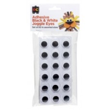 Educational Colours Black & White Joggle Eyes Pkt 50