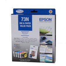 Epson 73N Ink + Glossy Photo Paper Value Pack 