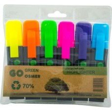 Osmer 75% Recycled Assorted Highlighters Wallet 6