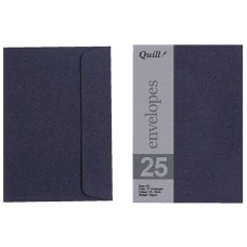 Quill C6 Black Envelope Pkt 25