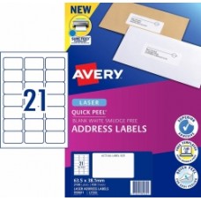 Avery 21UP Laser Label Address Pkt 100