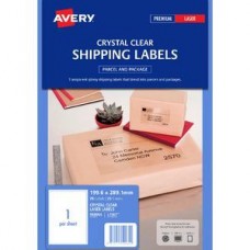 Avery 1up Crystal Clear Laser Labels Pkt25