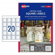 Avery 20up Crystal Clear Laser Labels Pkt 10