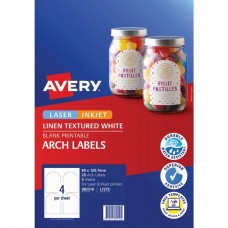 Avery 4UP White Textured Arched Labels Pkt 5 Sheets